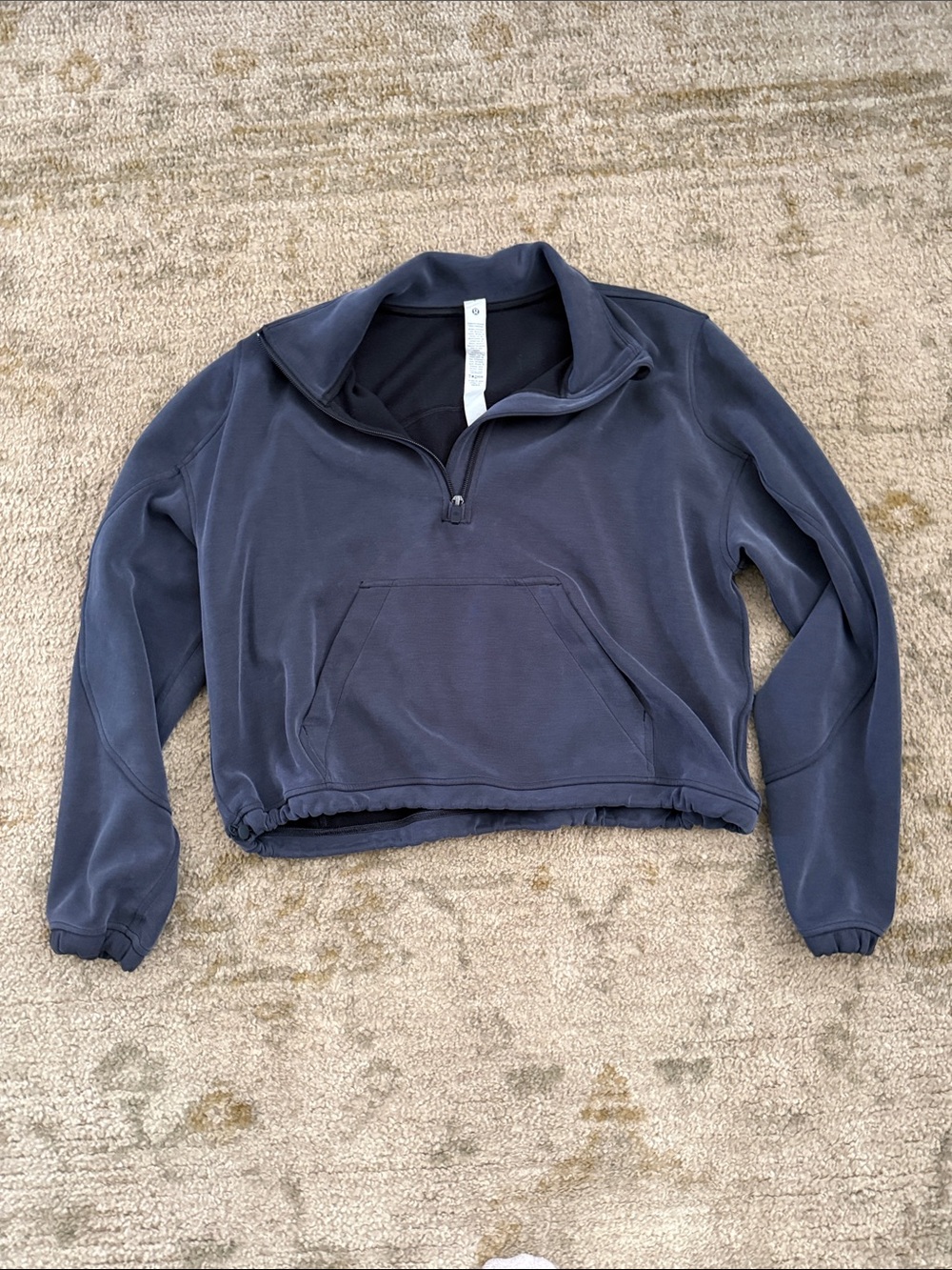 Lululemon brushed softstreme Cropped Quarter-Zip Pullover - washed black